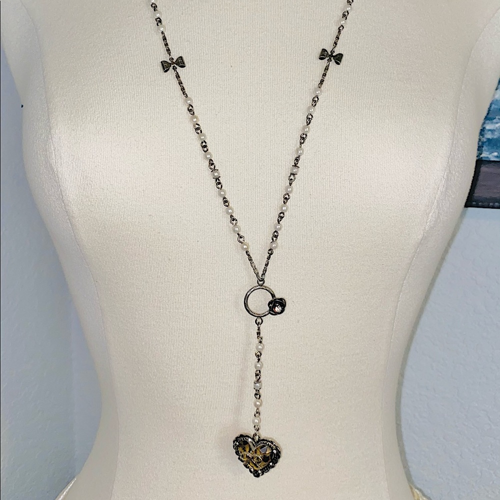 COPY - Betsey Johnson rosary leopard heart  neckl…
